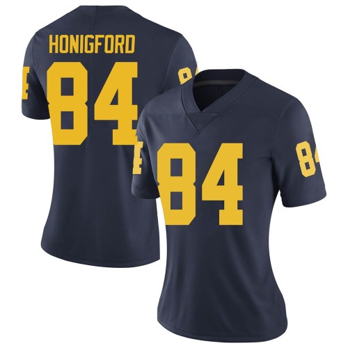 Joel Honigford Michigan Wolverines Women's NCAA #84 Navy Limited Brand Jordan College Stitched Football Jersey TJV7454NN